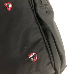 ForKicks Embroidered Lip Bite Marks Teeth Backpack New In Bag Travel